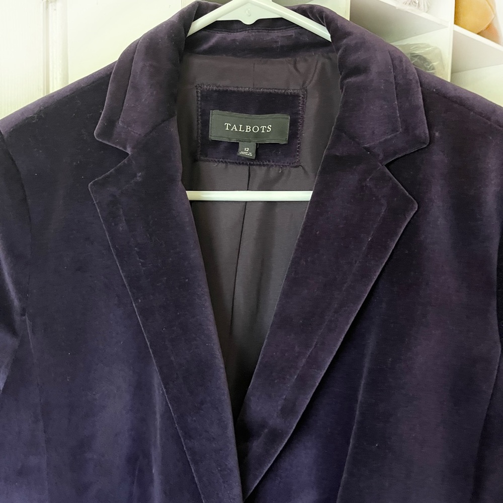 Talbots Purple Velvet Blazer - Picture 2 of 7